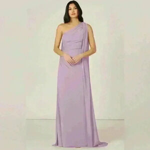 AZAZIE LYDIA Wisteria Mermaid One Shoulder Chiffon Dress